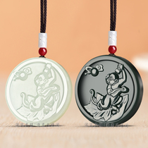 Natural Hetian Jade twelve zodiac pendant men and womens original year rat cow Tiger Rabbit Dragon Snake Horse Sheep Monkey chicken Jade Jade
