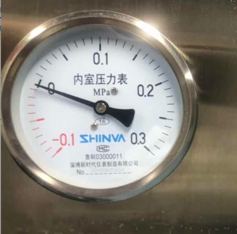 淄博新时代圆形内室压力表-0.1-0.3MPa 316材质山东新华脉动真空