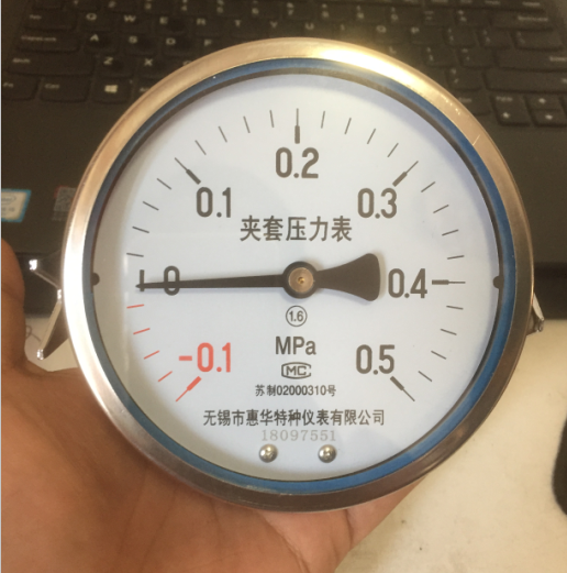 无锡市惠华夹套压力表-0.1-0.5MPa Y100 M20*1.5脉动真空灭菌器