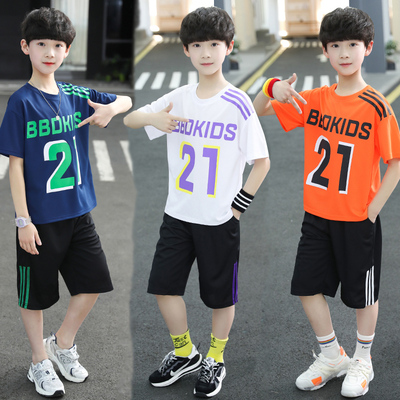 男童夏季中大童运动两件套装