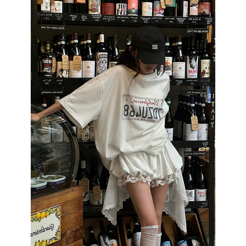 White Floral Shorts for Women 2026 Summer New Style Spicy Lace Trim Low-Waist Wide-Leg Shorts Hot Pants Two-Piece Set