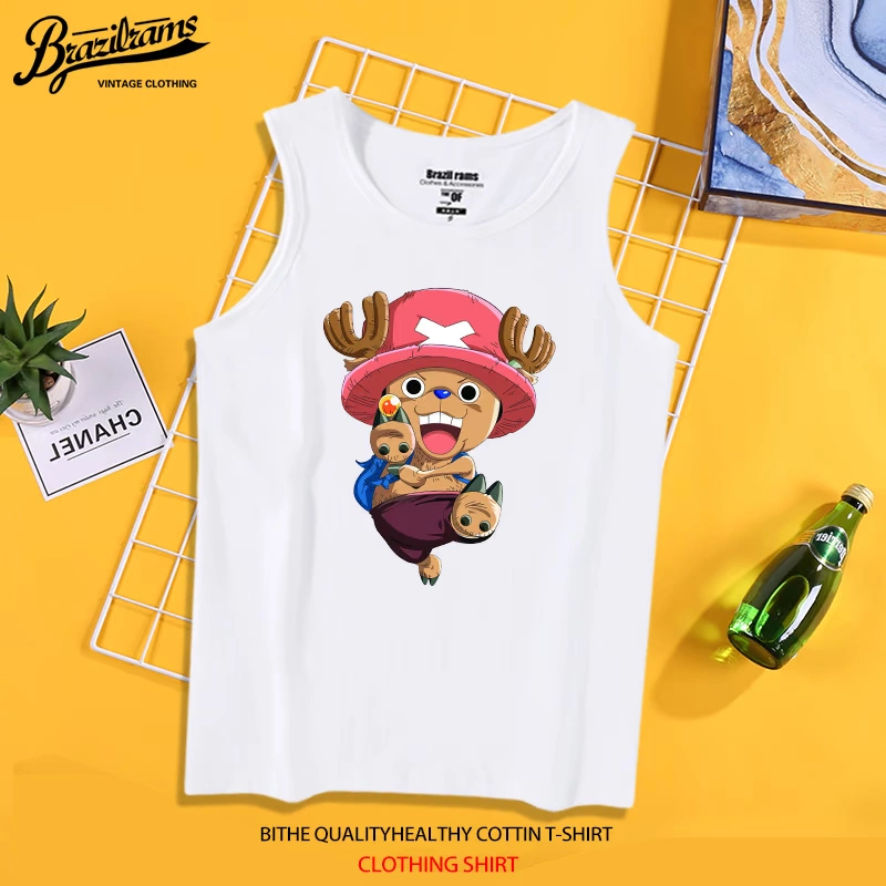 Áo vest vua hải lý nam thương hiệu thủy triều rung siêu lửa 乔巴 áo thun cotton giản dị dành cho sinh viên mùa hè - Áo vest cotton các loại áo ba lỗ nam