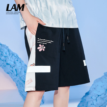 2021 New Daisy Reflective Strip Five Shorts Women's Summer Tide Brand Sports Loose 5 Couple Casual Pants