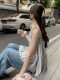 Korean Style Versatile Striped Camisole for Women 2026 New Summer Casual Elegant Vacation Style Sleeveless Top