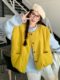 Japanese Retro Yellow Corduroy Vest Jacket for Women, Autumn and Winter Layered Loose Vest Outerwear Cardigan Top
