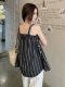 Korean Style Versatile Striped Camisole for Women 2026 New Summer Casual Elegant Vacation Style Sleeveless Top