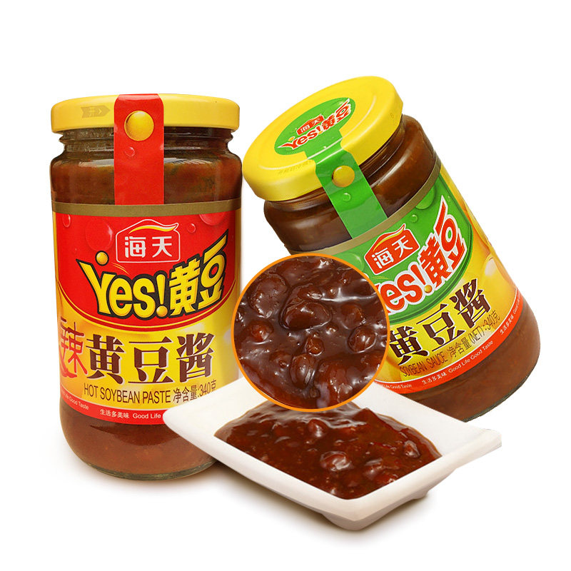Sea-day soybean sauce 340g yes bean petals sauce mixed with sauce condiment spicy Northeast big sauce small canned