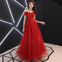 Toast Bride Dress Wedding Clothes 2021 New Red Atmosphere Wedding Engagement Back Dress Summer