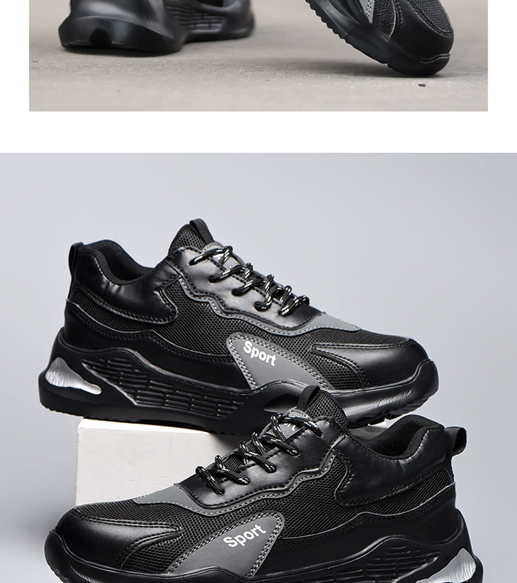 Labor protection shoes for men, breathable, deodorant, lightweight safety shoes, anti-smash, anti-puncture, steel toe, soft sole, non-slip, wear-resistant work shoes