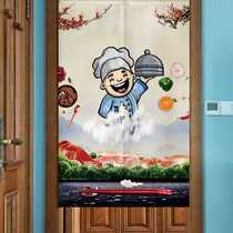 Kitchen door curtain partition curtain home cover wind and oil smoke personalized thick cloth curtain free of punching Custom Hotel hanging curtain