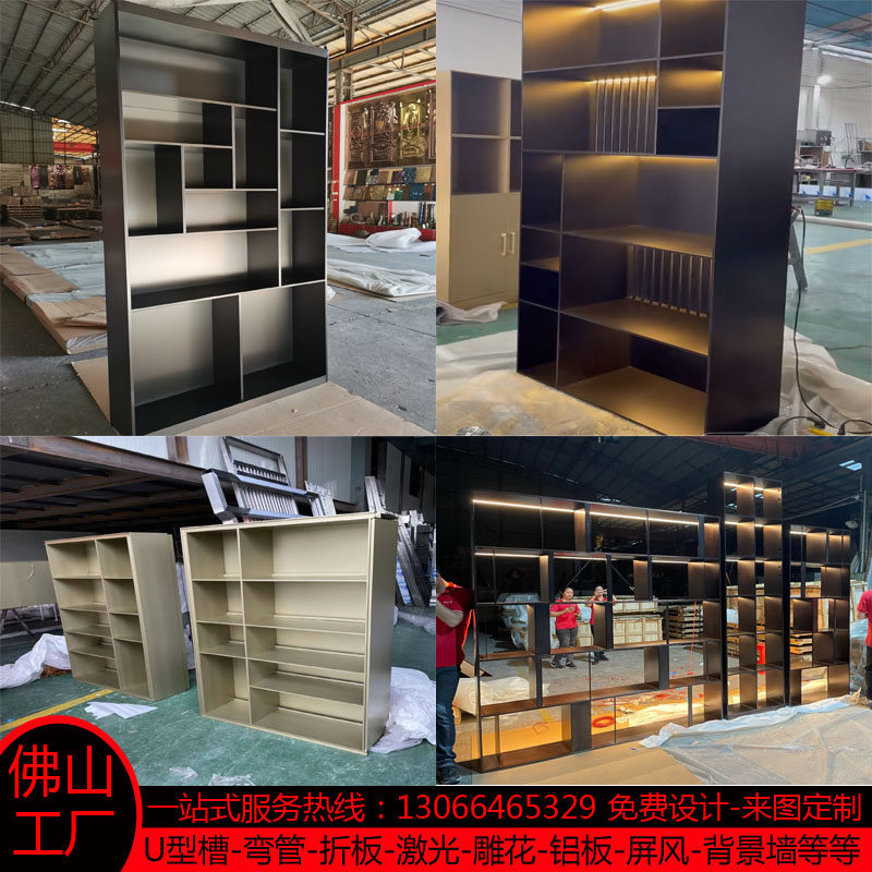 Solid steel sheet cabinet stainless steel wall niche Embedded hotel Decorative Cabinet Office Living Room TV Cabinet Wine Cabinet Customised