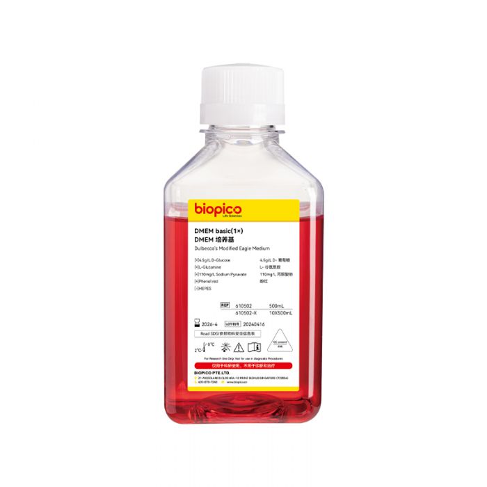 DMEM 培养基高糖含L-谷氨酰胺酚红不含HEPES、丙酮酸钠 500mL/瓶