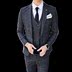 Gentleman Suit Ba mảnh English nam Business sọc ca rô Suit nam Suit Suit Nam chủ ăn mặc 