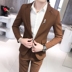 Fall 2019 New Teen nam Anh Gió Một mảnh dài tay Ding Stylish rắn Suit hai mảnh 