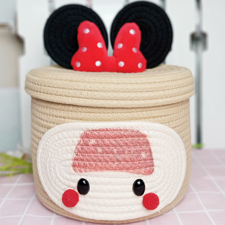 Bow Tie Duomei Cotton Rope Knitted Storage Basket Desktop Cute Shape Student Dormitory Home Storage Basket