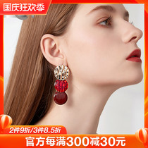 European and American exaggerated large earrings earrings advanced sense 2021 new fashion temperament socialite simple ear clip without ear hole