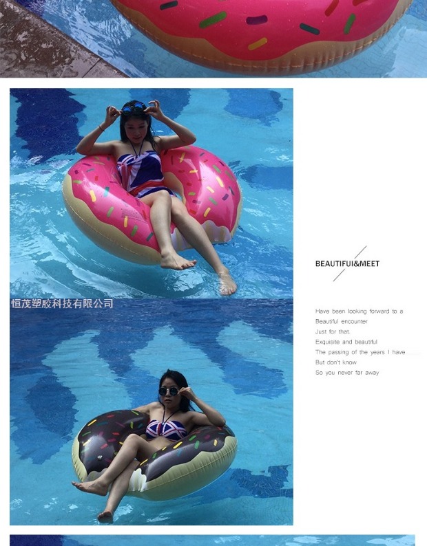 Nguyên bản lớn 120cm bơm hơi donut bơi vòng bagel bong bóng vòng tròn phao cứu sinh phao bơi tay cho bé