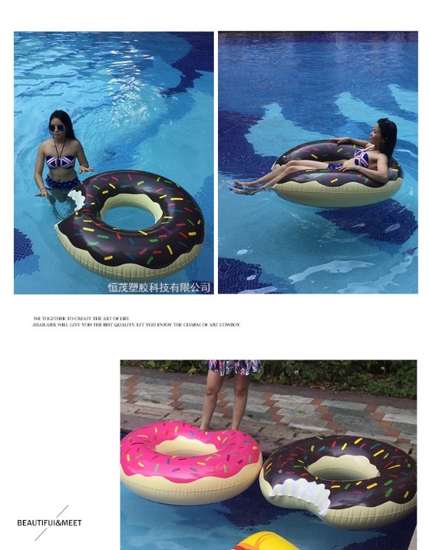 Nguyên bản lớn 120cm bơm hơi donut bơi vòng bagel bong bóng vòng tròn phao cứu sinh phao bơi tay cho bé