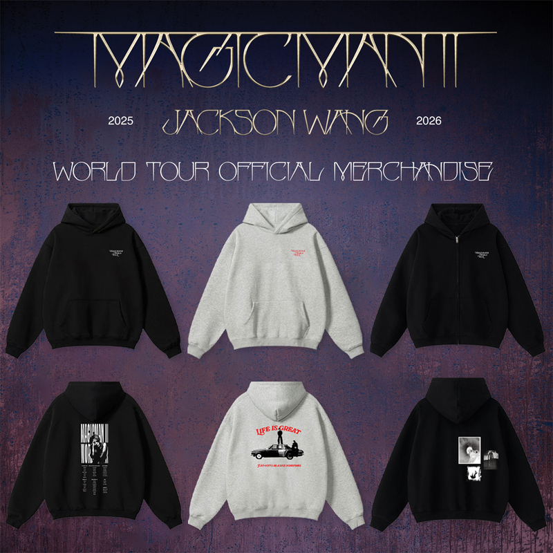 Jackson Wang Magicman2 Concert Merchandise Same Style Zip-Up Hoodie Loose Printed Hooded Sweatshirt Autumn and Winter