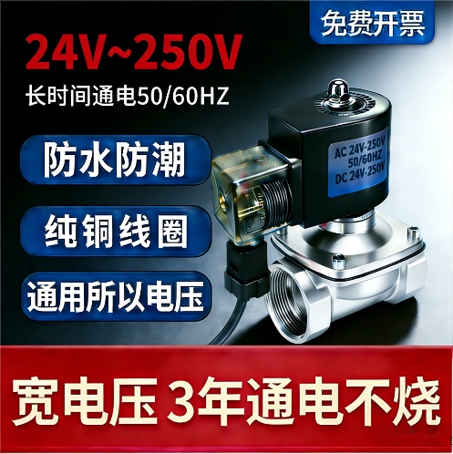 Wide Voltage Stainless Steel Normally Closed Solenoid Valve for Controlling Air and Water Valves Ac220V24Vdc36V48V90V200V250V Wide Voltage Stainless Steel Normally Closed Solenoid Valve for Controlling Air and Water Valves Ac220V24Vdc36V48V90V200V250V