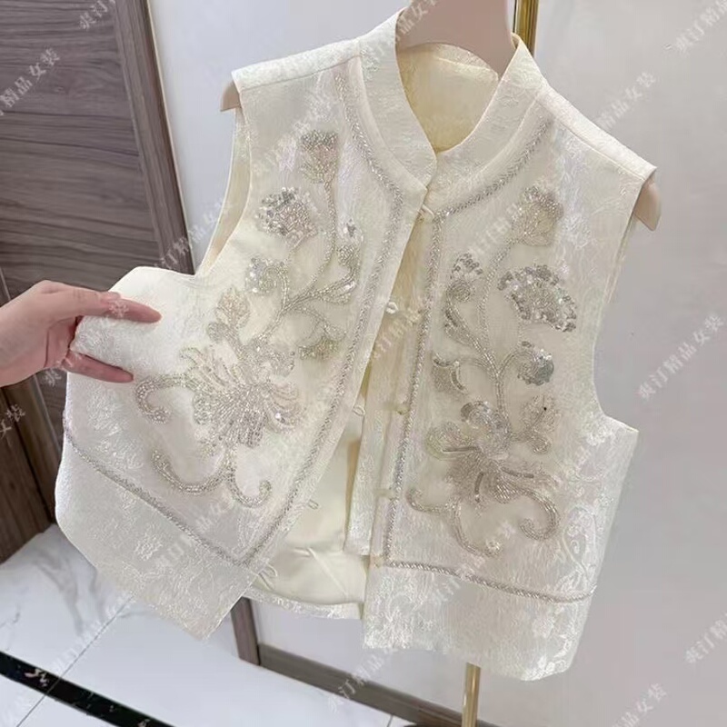 2026 High-End New Chinese Style Beaded Sequin National Style Vest Heavy Embroidery Autumn/Winter New Model Elegant Loose Vest for Women 2026 High-End New Chinese Style Beaded Sequin National Style Vest Heavy Embroidery Autumn/Winter New Model Elegant Loose Vest for Women