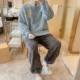 MJ Fleece-312074 Синий большой рот (серые штаны)