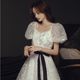 White French evening dress large size fat mm200 catties slim high-end bridesmaid dress art test annual meeting host dress winter
