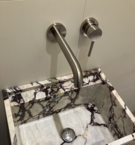 Bubble bathroom all copper concealed into the wall faucet hot and cold brushed silver nickel basin on the basin embedded minimalist