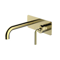 Bubble bath dark loading wall-type face basin tap full copper hot and cold water wall outlet wire drawing gold yellow copper tap