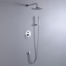 Nordic Full Copper Concealed non-thermostatic shower Shower In Wall Type Hot And Cold Chrome black Hide Embedded Shower Shower Suit Flowers