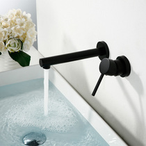 Full copper concealed face basin tap into wall-type tap hot and cold concealed type wall water faucet black bubble bath