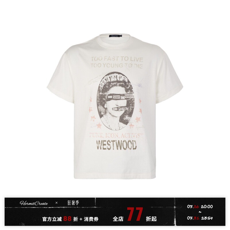 Hc/Hermitcreate Band Cover Art Creative Portrait Print T-Shirt, Flat Boxy Fit, Street Style Hc/Hermitcreate Band Cover Art Creative Portrait Print T-Shirt, Flat Boxy Fit, Street Style