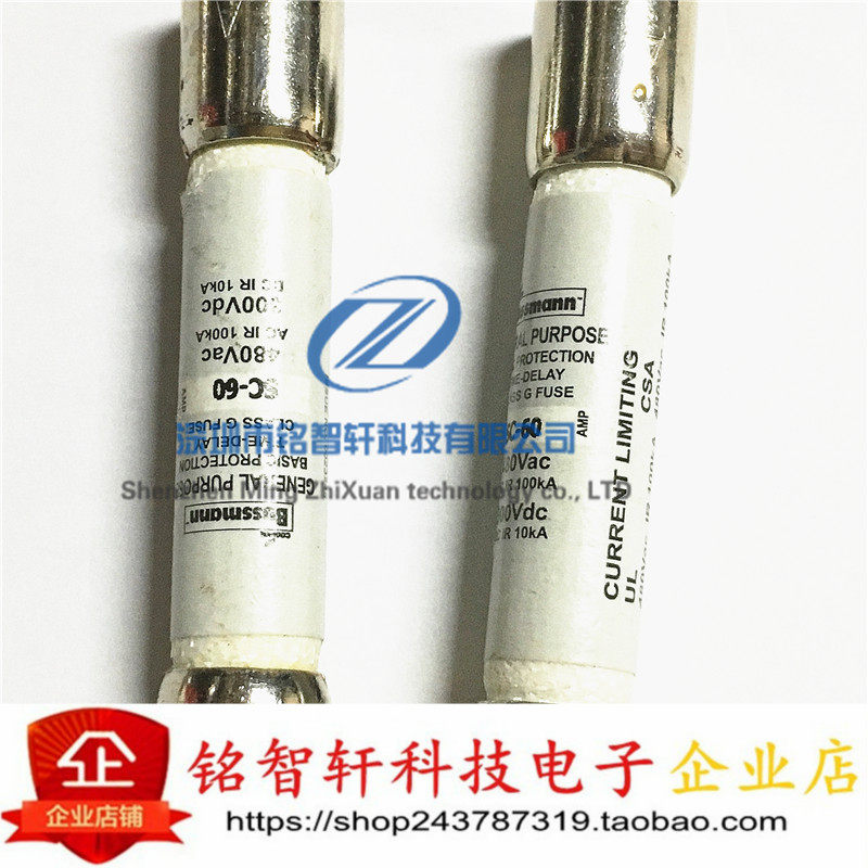 BUSSMANN SC系列熔断器 SC-60 保险丝管 480VAC 300VDC 60A 原装