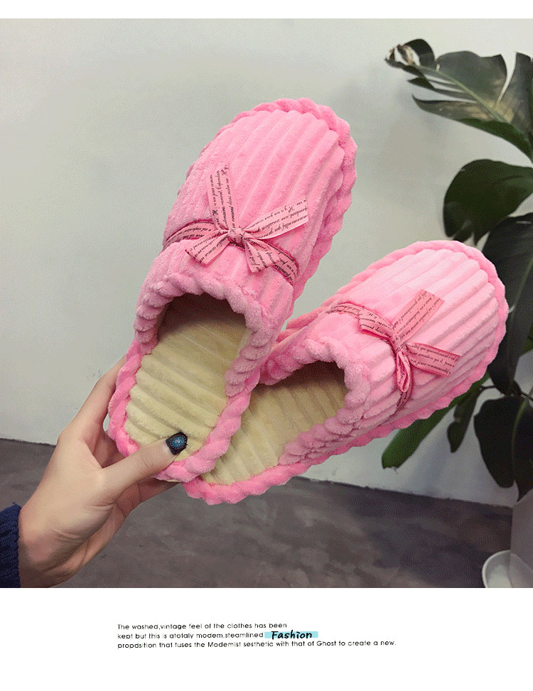 Mùa đông trong nhà dễ thương đôi nhà phiên bản Hàn Quốc của dép bông nữ ấm áp nhà dày len đáy dép nam chống trượt mùa đông - Trang chủ dép nhà vệ sinh