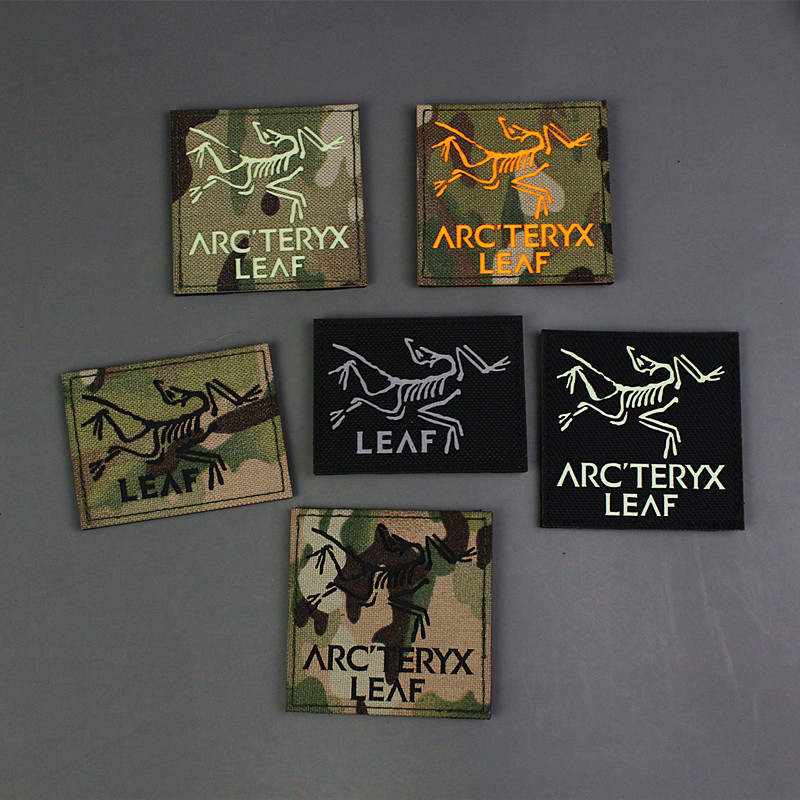 Laser Engraving Bird Bones Army Birds Logo Luminous Magic Sticker Camouflage Color Reflective Badges LEAF Morale Badge IR arm badge