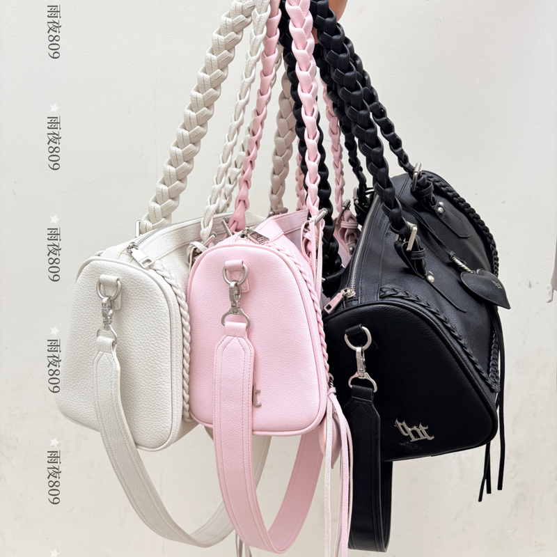 Correct Version of Korean Threetimes Braided Heart Pendant Large-Capacity Soft Leather Handbag Shoulder Crossbody Bag Correct Version of Korean Threetimes Braided Heart Pendant Large-Capacity Soft Leather Handbag Shoulder Crossbody Bag