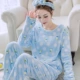 - Mây nhung với bộ đồ ngủ bằng lông cừu san hô Bộ đồ ngủ mùa đông dành cho nữ bộ jumpsuit hoạt hình cho bé và mẹ