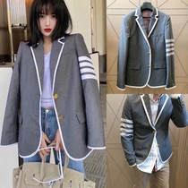 TB college style new spring and autumn hit color casual suit custom hardware button slim fit commuting cut version men and women n