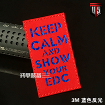 Red KEEP EDC velcro chapter Armband reflective sticker Luminous sticker