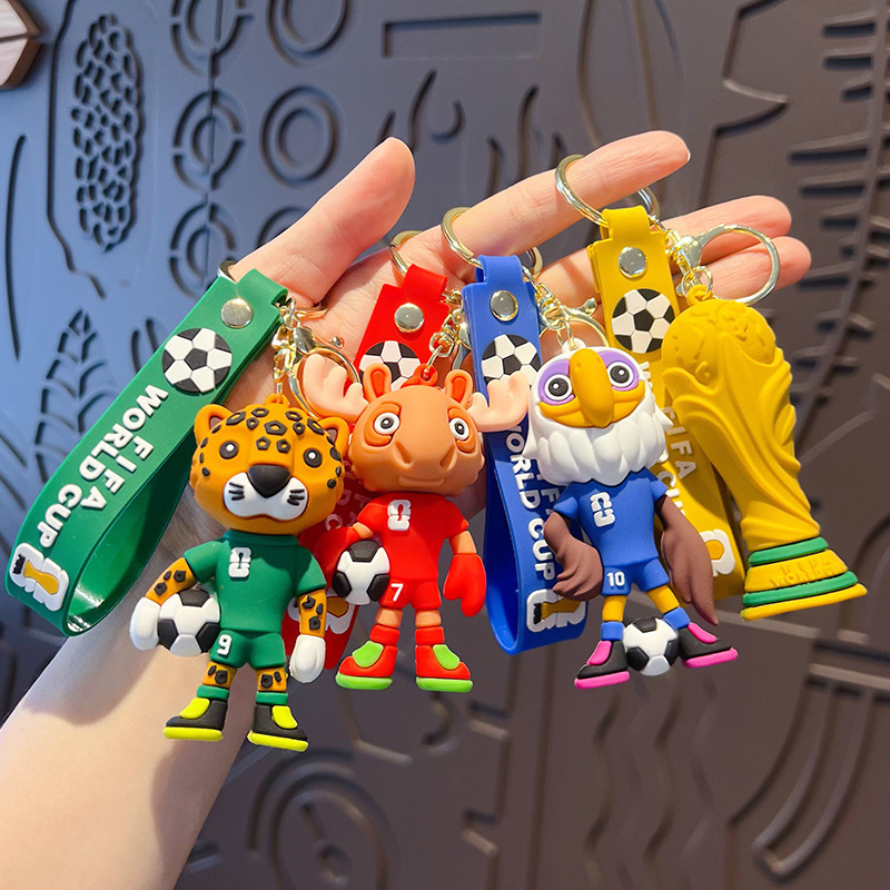 World Cup Football Gifts 2026 Usa, Canada, and Mexico Mascot Dolls Souvenirs Small Pendants Accessories Keychains