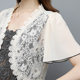 Lace shawl jacket women's short 2024 summer thin skirt with versatile large size chiffon cardigan waistcoat