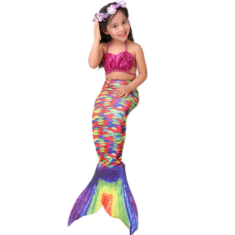 Đuôi nàng tiên cá! Trang phục nàng tiên cá Fish Tail Princess Dress Girl Child Bộ đồ bơi nàng tiên cá