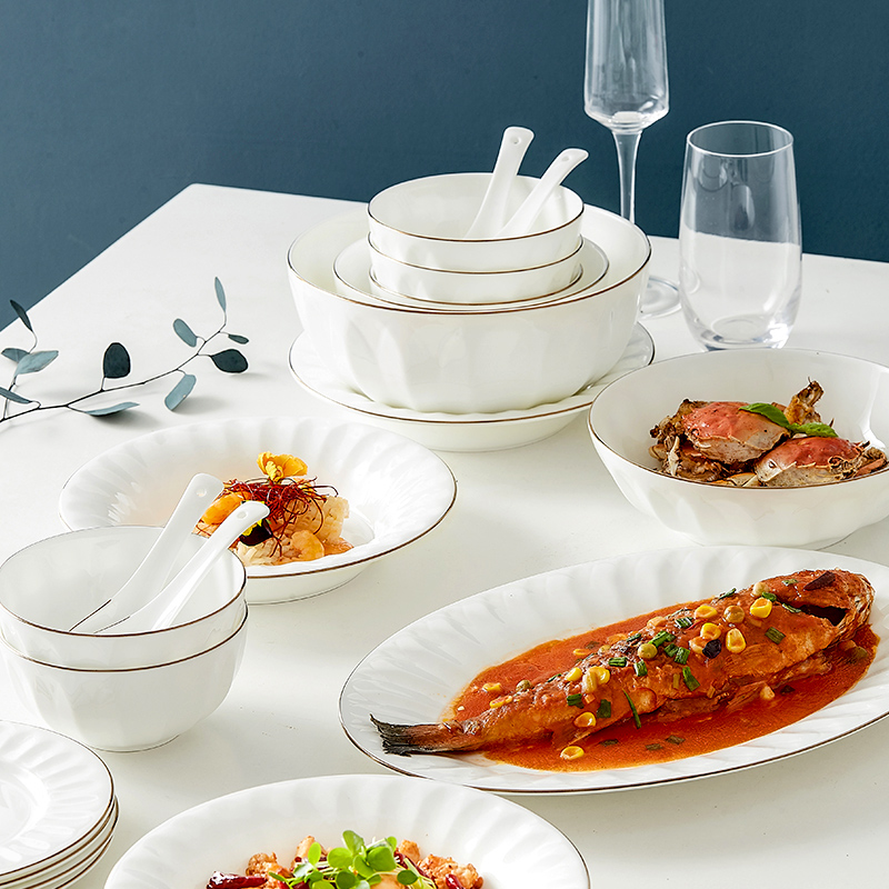 Only embellish ipads bowls up phnom penh dish suit household jingdezhen ceramic tableware creative contracted light key-2 luxury bowl dish combination