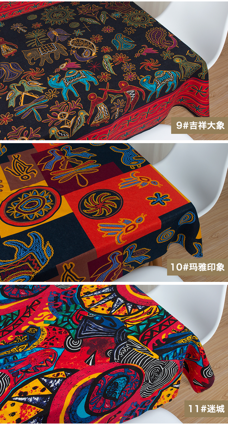 Phong cách dân tộc, sóng, vải đen, in bông, lanh, vải, retro, thủ công, khăn trải bàn DIY, chắp vá, Đông Nam Á vải họa tiết