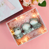 Три кошки (милый a+нежный B+Fortune C)+лампа для капли воды+трава Rafie+Pink Derger Gift Box