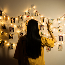 Photo Wall girl heart room layout decorations hemp rope clip ins punch-free Creative bedroom photo frame hanging wall