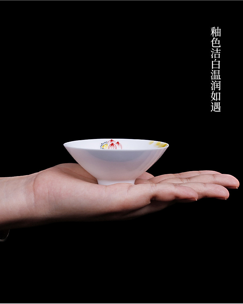 Jingdezhen hand - made hat to single sample tea cup cup cup kung fu masters cup but small cup household ceramics 6 pack