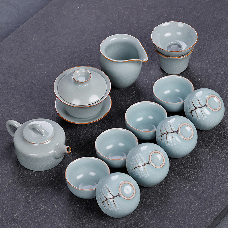 Your up tea sets a visitor office make tea can keep ice crack glaze ceramic cup lid to use home sitting room