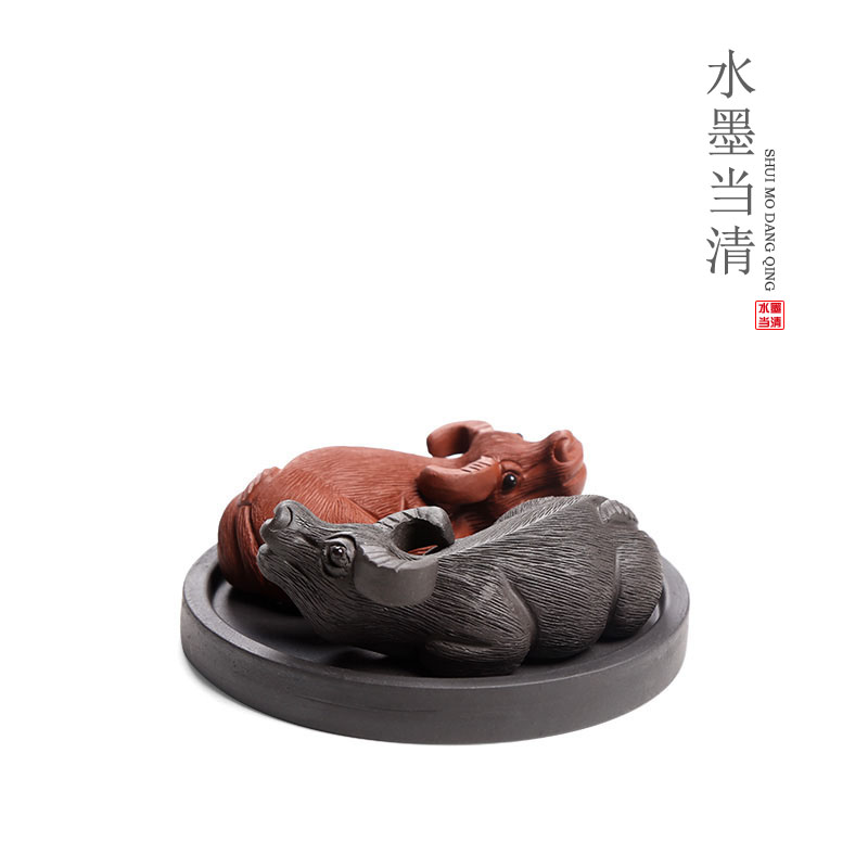 Cattle to turn things around pet furnishing articles boutique purple sand tea to keep individuality creative play zen tea tea tea set decoration accessories
