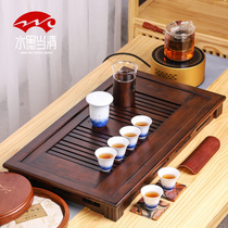 Bamboo Tea Tray Clear Bin Large Tray Bamboo Kung Fu Tea Set Tea Table Suit Drawer Drain minimalist Office